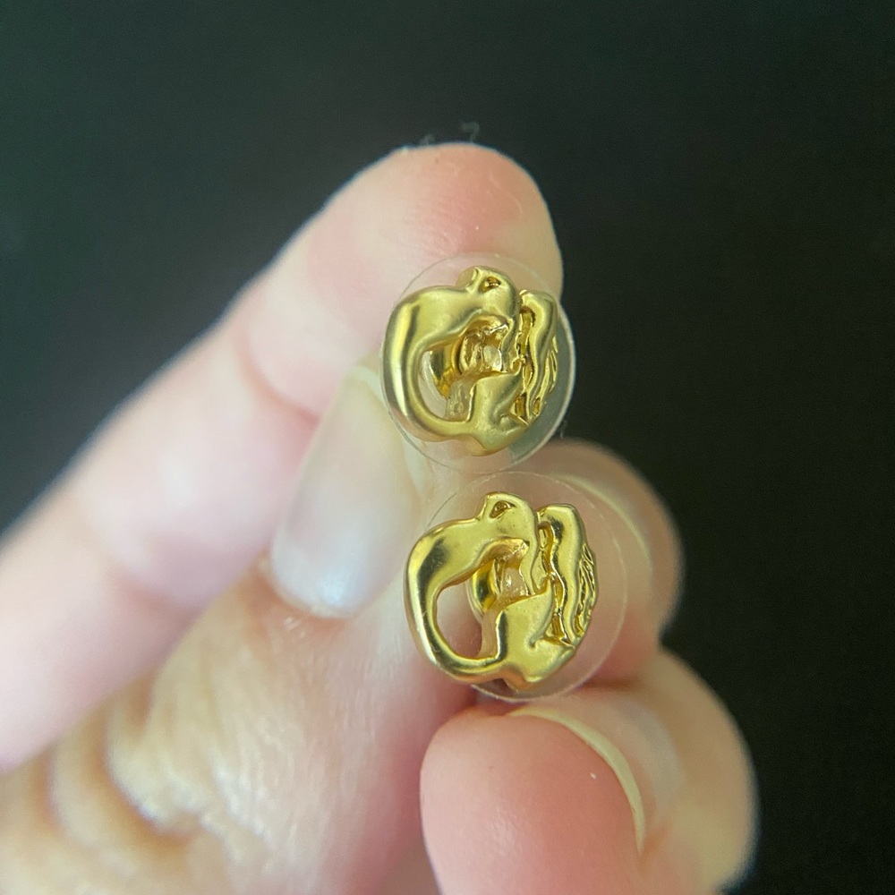 Gold mermaid earrings
